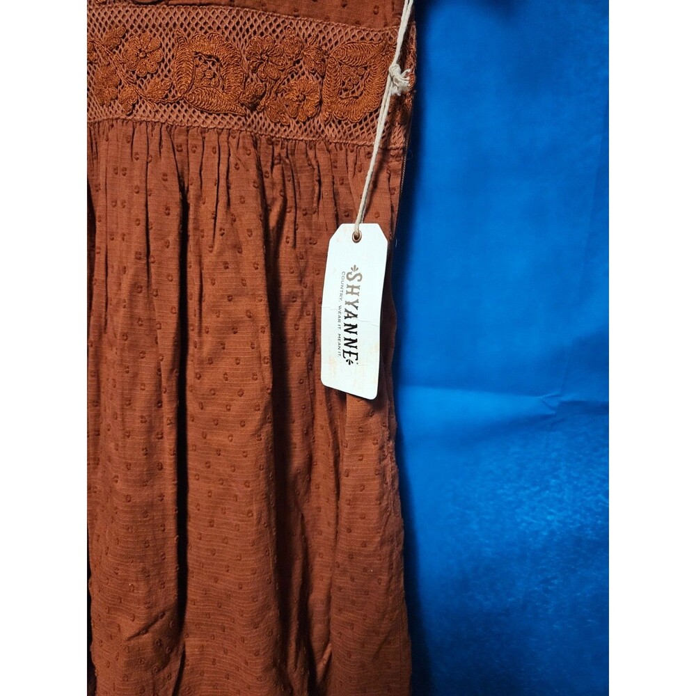 Shyanne Rust Brown Eyelet Midi Dress - Picture 4 of 4